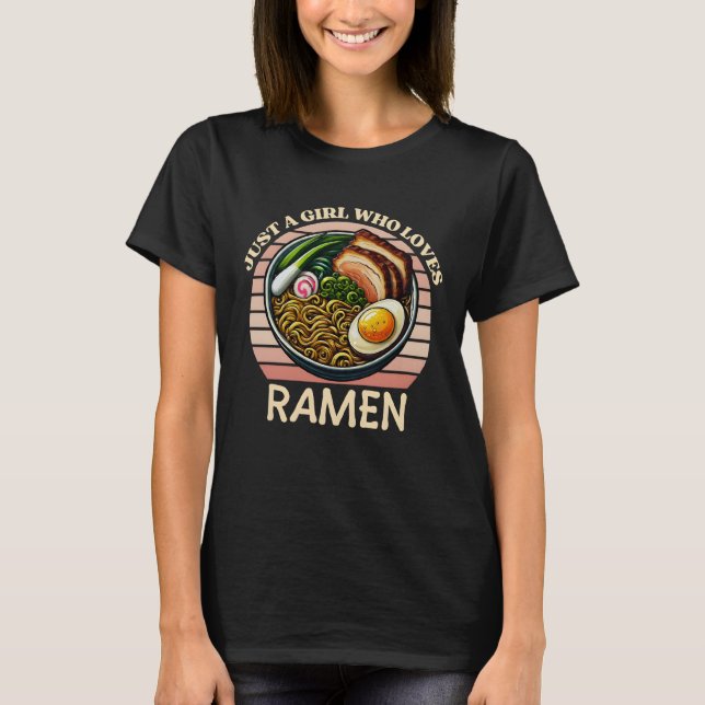 T-shirt juste une fille qui aime ramen (Devant)