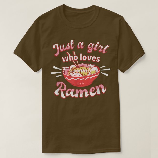 T-shirt Juste une fille qui aime Ramen Anime Kawaii Japon  (Design devant)