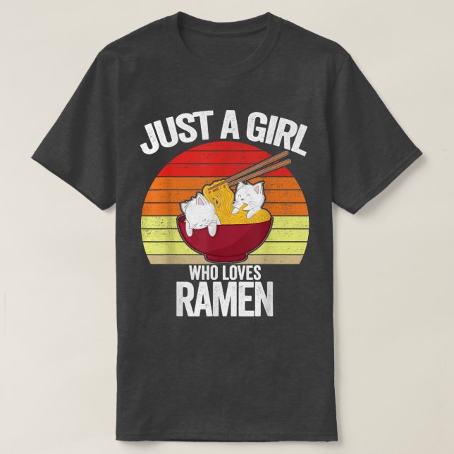 T-shirt Juste une fille qui aime Ramen Chat Kitten Sweater (Design devant)