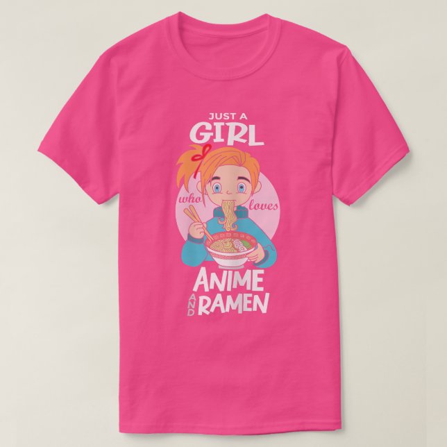 T-shirt Juste Une Fille Qui Aime Ramen Et Anime (Design devant)