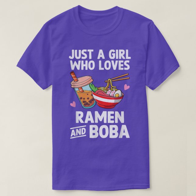 T-shirt Juste Une Fille Qui Aime Ramen Et Boba Bubble Tea  (Design devant)