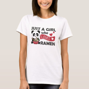 T-shirt Juste une fille qui aime Ramen Panda Kawaii