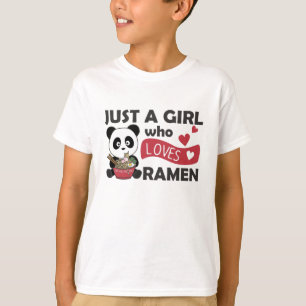 T-shirt Juste une fille qui aime Ramen Panda Kawaii