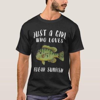 T-shirt Juste Une Fille Qui Aime Réchérir Poisson Sunfish 