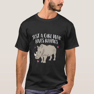 T-shirt Juste Une Fille Qui Aime Rhinos Mignonne Amateur D