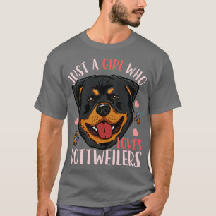 T-shirt Juste une fille qui aime Rottweilers Amoureux des 