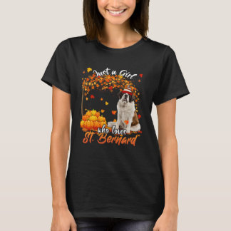 T-shirt Juste Une Fille Qui Aime Saint Bernard Chien Thank