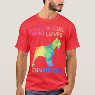 T-shirt Juste une fille qui aime Schnauzers Funny Schnauze