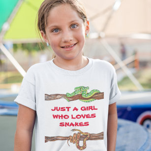 T-Shirt Juste une fille qui aime serpents Reptile Boa Pyth
