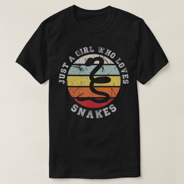T-shirt Juste une fille qui aime Snakes Snake (Design devant)