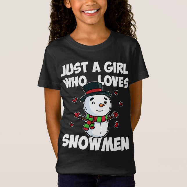 T-Shirt Juste Une Fille Qui Aime Snowman mignon Snowman Fr (Devant)