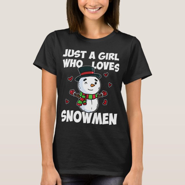 T-shirt Juste Une Fille Qui Aime Snowman mignon Snowman Fr (Devant)