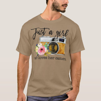 T-shirt Juste une fille qui aime son appareil photo ; Phot