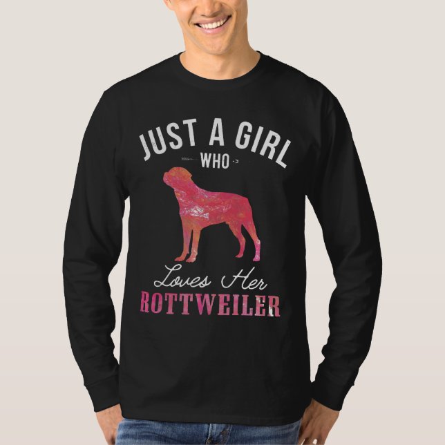 T-shirt Juste Une Fille Qui Aime Son Chien Rottweiler Prop (Devant)