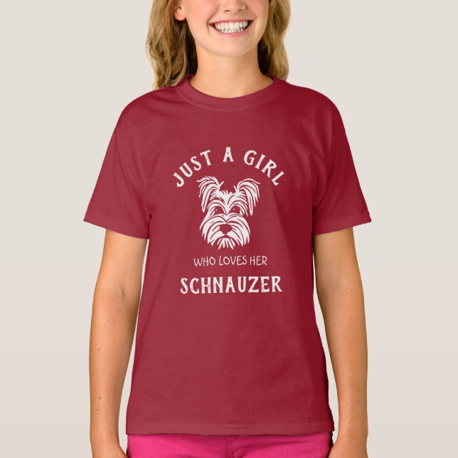 T-shirt Juste une fille qui aime son Schnauzer (Devant)