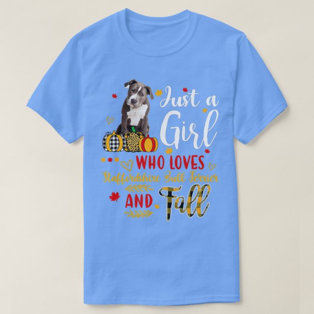 T-shirt Juste une fille qui aime Staffordshire Bull Dog &  (Design devant)