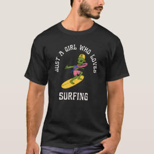 T-shirt Juste Une Fille Qui Aime Surfer Alien Et Hawaïen