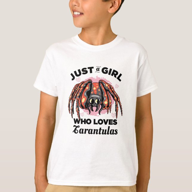 T-shirt Juste une fille qui aime Tarantulas (Devant)