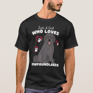 T-shirt Juste Une Fille Qui Aime Terre-Neuve Mignonne Chie