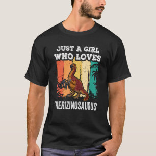 T-shirt Juste Une Fille Qui Aime Therizinosaurus Dinosaur 