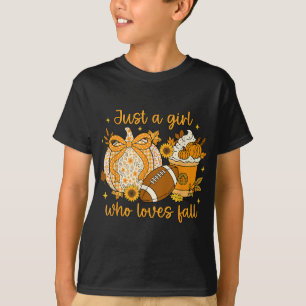 T-shirt Juste Une Fille Qui Aime Tomber Citrouille Confort