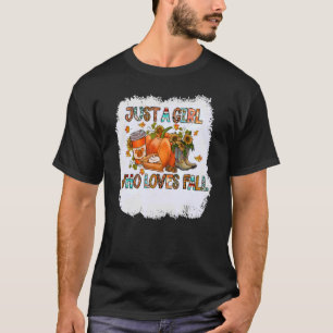 T-shirt Juste Une Fille Qui Aime Tomber Citrouilles Femmes