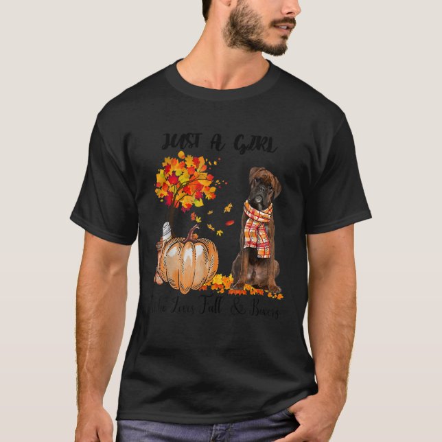 T-shirt Juste Une Fille Qui Aime Tomber Et Brindle Boxer P (Devant)