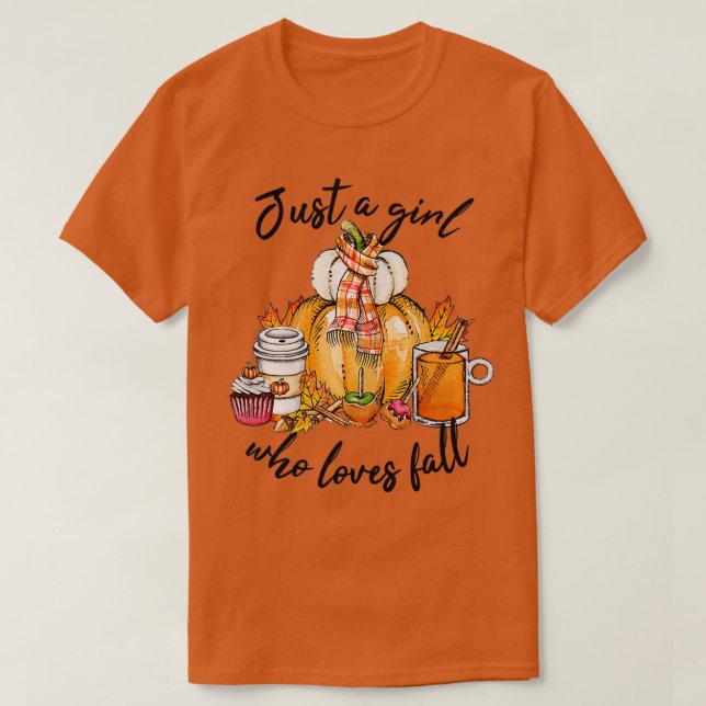 T-shirt Juste une fille qui aime tomber femmes Citrouilles (Design devant)
