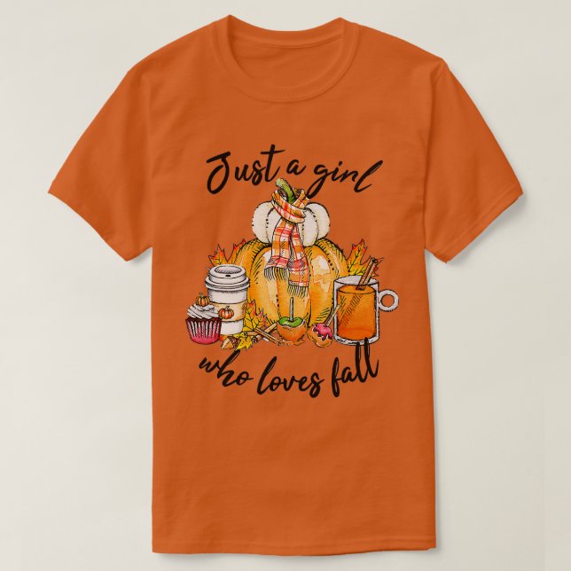 T-shirt Juste une fille qui aime tomber femmes Citrouilles (Design devant)