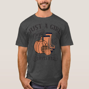 T-shirt Juste une fille qui aime tomber Retro Sens Automne