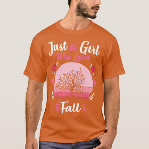 T-shirt Juste une fille qui aime tomber rose Retro cadeau