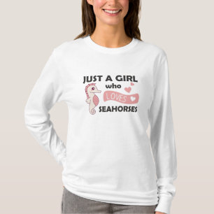 T-shirt Juste Une Fille Qui Aime Un Cheval De Mer Doux