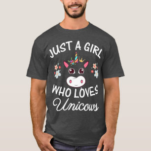 T-shirt Juste une fille qui aime Unicows Cow Unicorn Lover