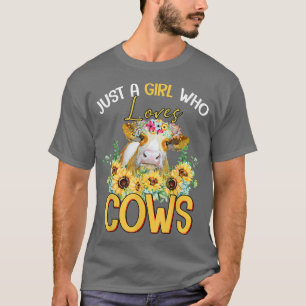 T-shirt Juste une fille qui aime vaches fermiers boucher f