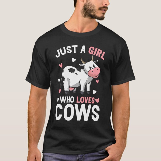 T-shirt Juste une fille qui aime vaches vaches fermières f (Devant)