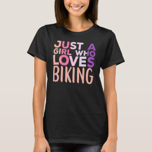 T-shirt Juste Une Fille Qui Aime Vélo Vêtements Citation À