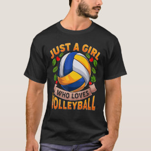 T-shirt Juste Une Fille Qui Aime Volleyball Volleyball Pou