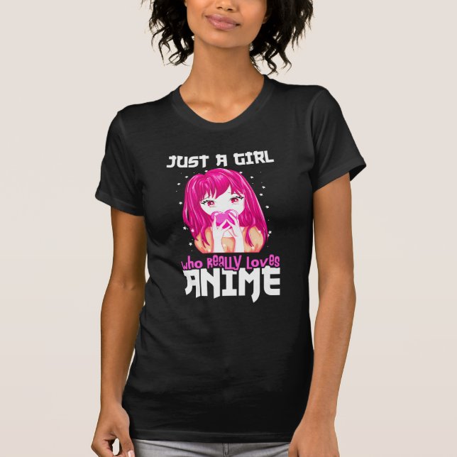 T-shirt Juste Une Fille Qui Aime Vraiment Anime (Devant)