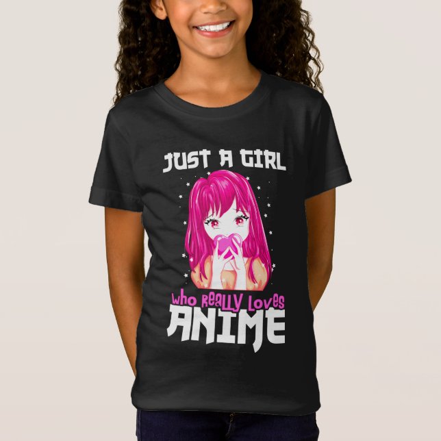 T-Shirt Juste Une Fille Qui Aime Vraiment Anime (Devant)