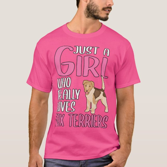 T-shirt Juste Une Fille Qui Aime Vraiment Fox Terriers (Devant)
