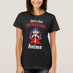 T-shirt Juste Une Fille Qui Aime Vraiment Les Filles Anime