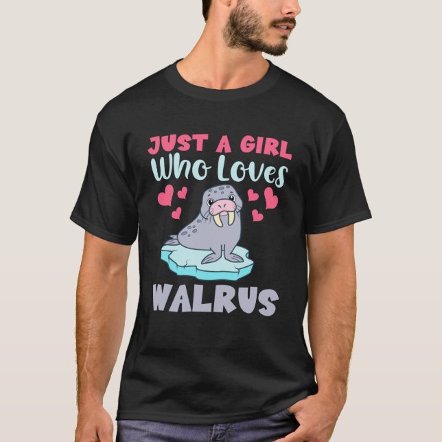 T-shirt Juste Une Fille Qui Aime Walrus Tusks Ice Rink Mar (Devant)