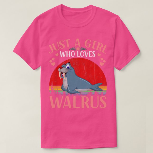 T-shirt Juste une fille qui aime Walruses mignonne Walrus (Design devant)
