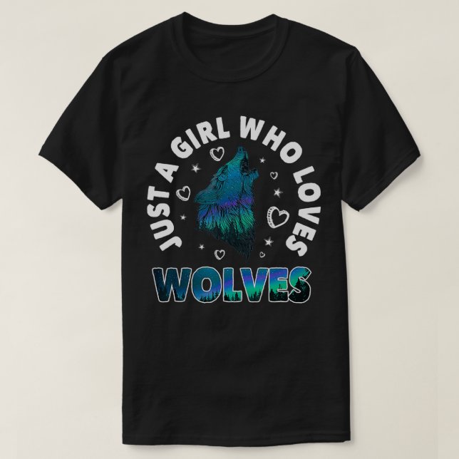 T-shirt Juste une fille qui aime Wolves Funny Wolf Lover f (Design devant)