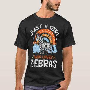 T-shirt Juste Une Fille Qui Aime Zebras Cute Zebra Flowers