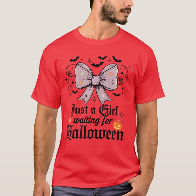 T-shirt Juste une fille qui attend Halloween (Devant)