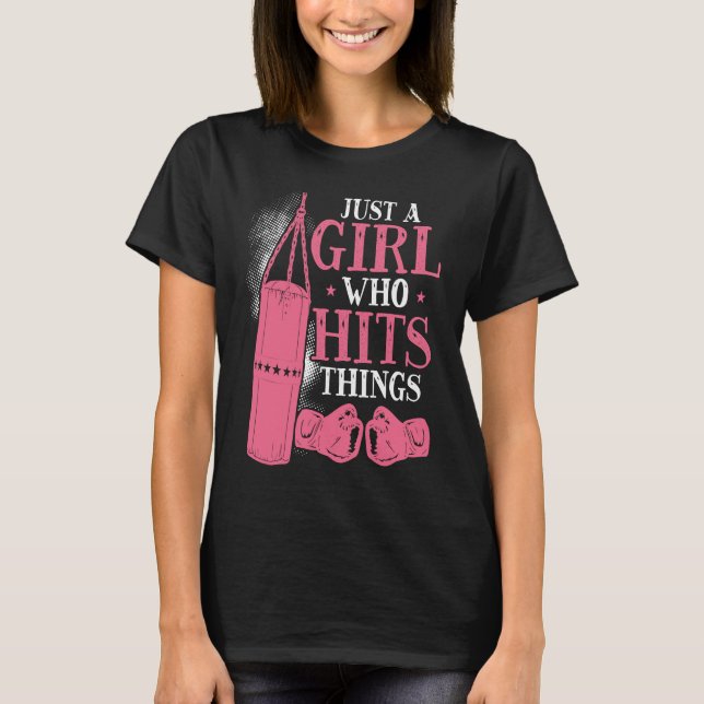 T-shirt Juste Une Fille Qui Touche Les Choses Femme Boxing (Devant)