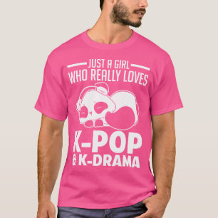 T-shirt Juste une fille qui vraiment K-Pop K-Drama K-Pop