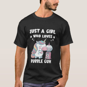 T-shirt Juste Une Fille Unicorn Sweet Candy Gumball Bubble