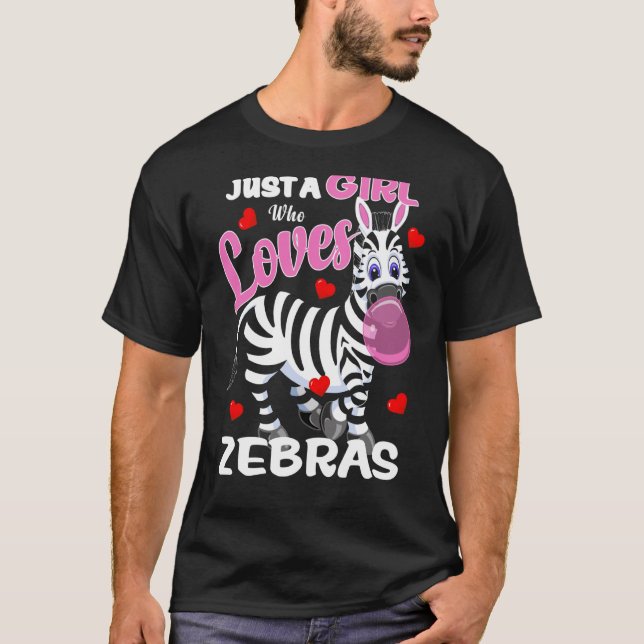 T-shirt Juste Une Fille Zebra Fun Zoo Cute Zebra Bubble Gu (Devant)